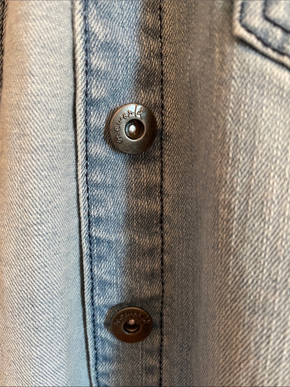 One World Light Wash Denim Button-Up Jacket - Picture 5 of 8